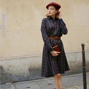 Miss Patina Damsel Check Shirt Dress